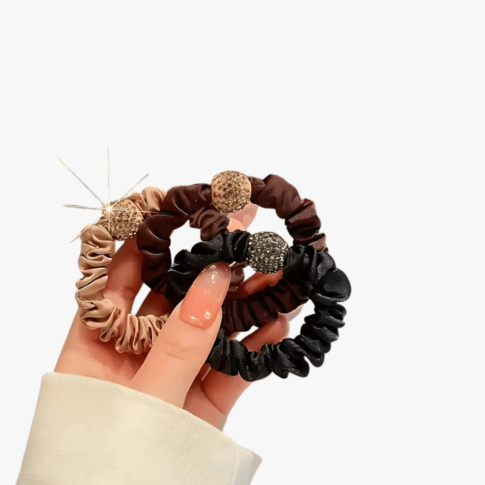 Silk Rhinestone Hair Ties - Gummia