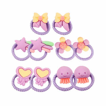 Pack of 10 Cute Little Ring Hair Ties for Kids - Gummia