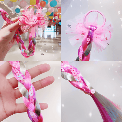 Kids Colorful Braided Wig Hair Extensions - Gummia