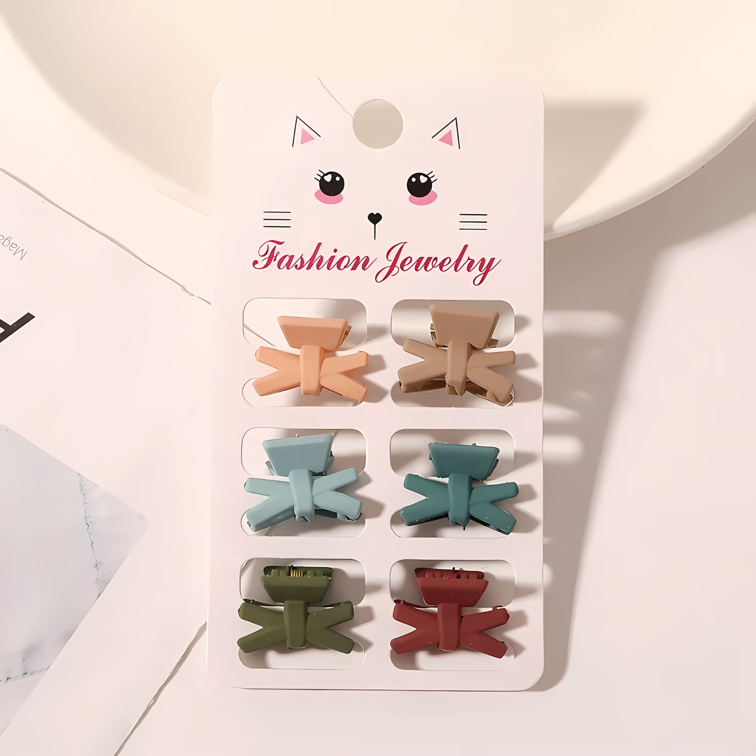 Mini Matte Hair Claw Clips – Pastel Set of 6 - Gummia