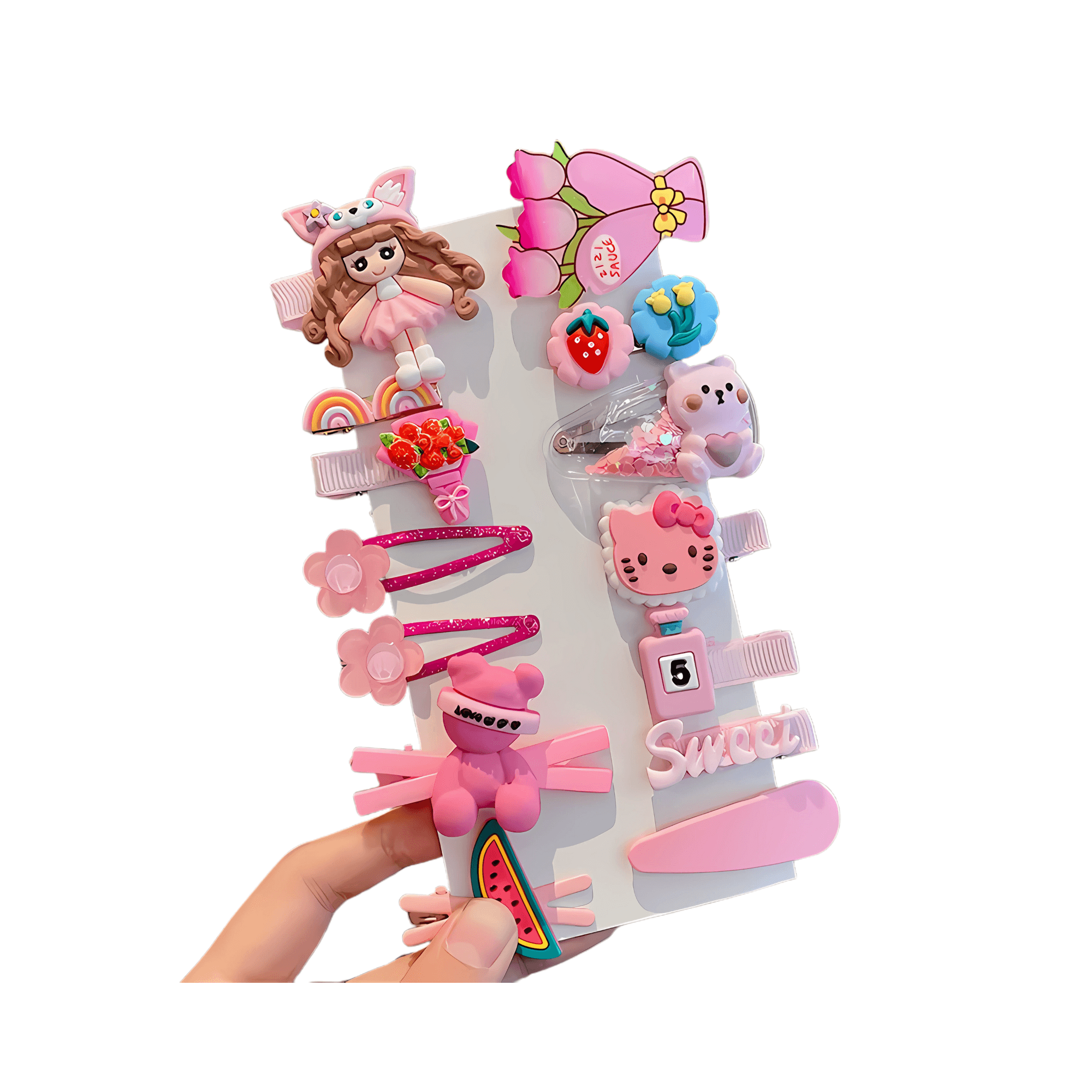 14pcs/set Kids Cartoon Hair Clips - Gummia