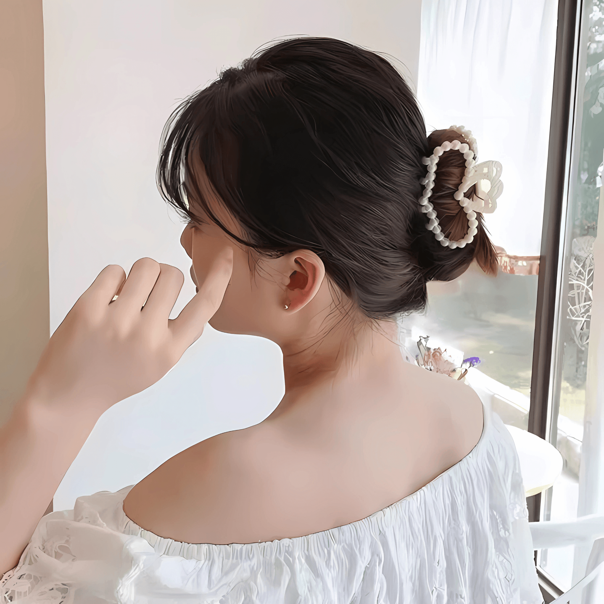 Elegant Pearl Hair Claw Clips - Gummia