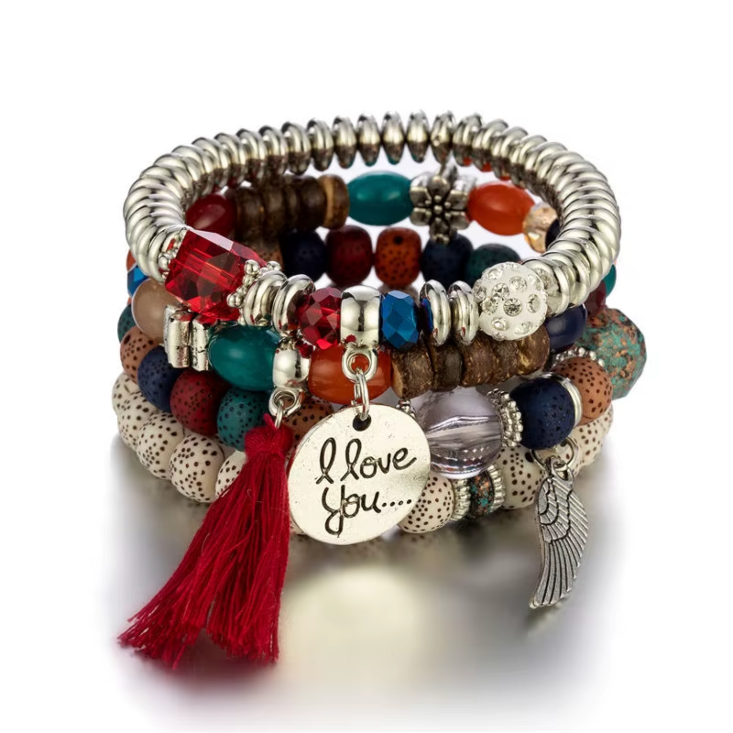 4pcs/set Boho Multilayer Bead Bracelet Set - Gummia