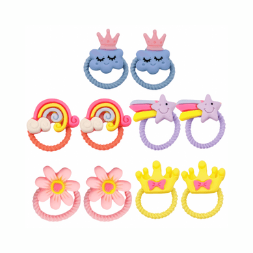 Pack of 10 Cute Little Ring Hair Ties for Kids - Gummia