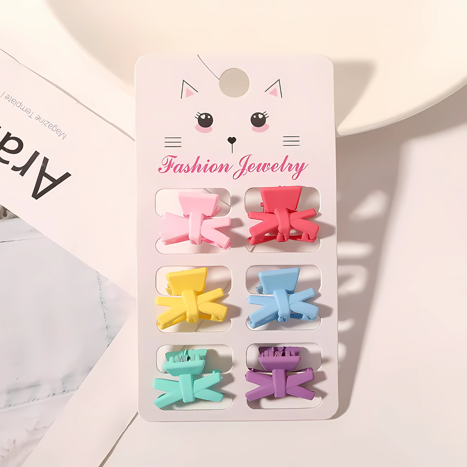 Mini Matte Hair Claw Clips – Pastel Set of 6 - Gummia