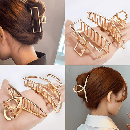 Gold Metal Hair Claws - Gummia