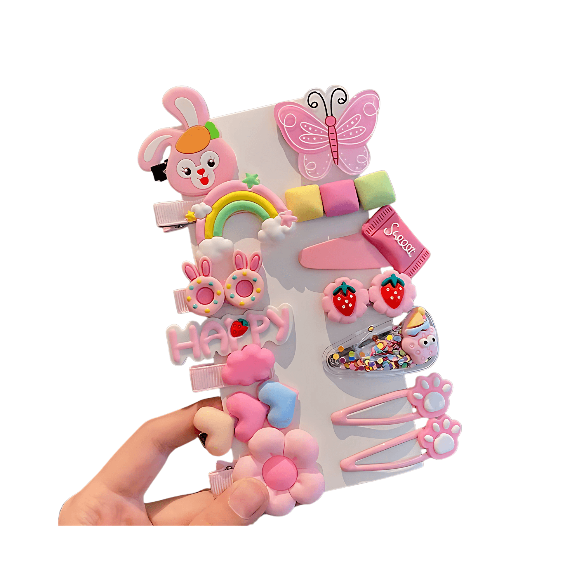 14pcs/set Kids Cartoon Hair Clips - Gummia
