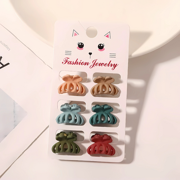 Mini Matte Hair Claw Clips – Pastel Set of 6 - Gummia