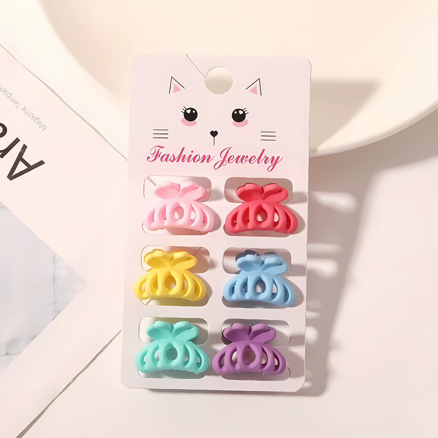 Mini Matte Hair Claw Clips – Pastel Set of 6 - Gummia
