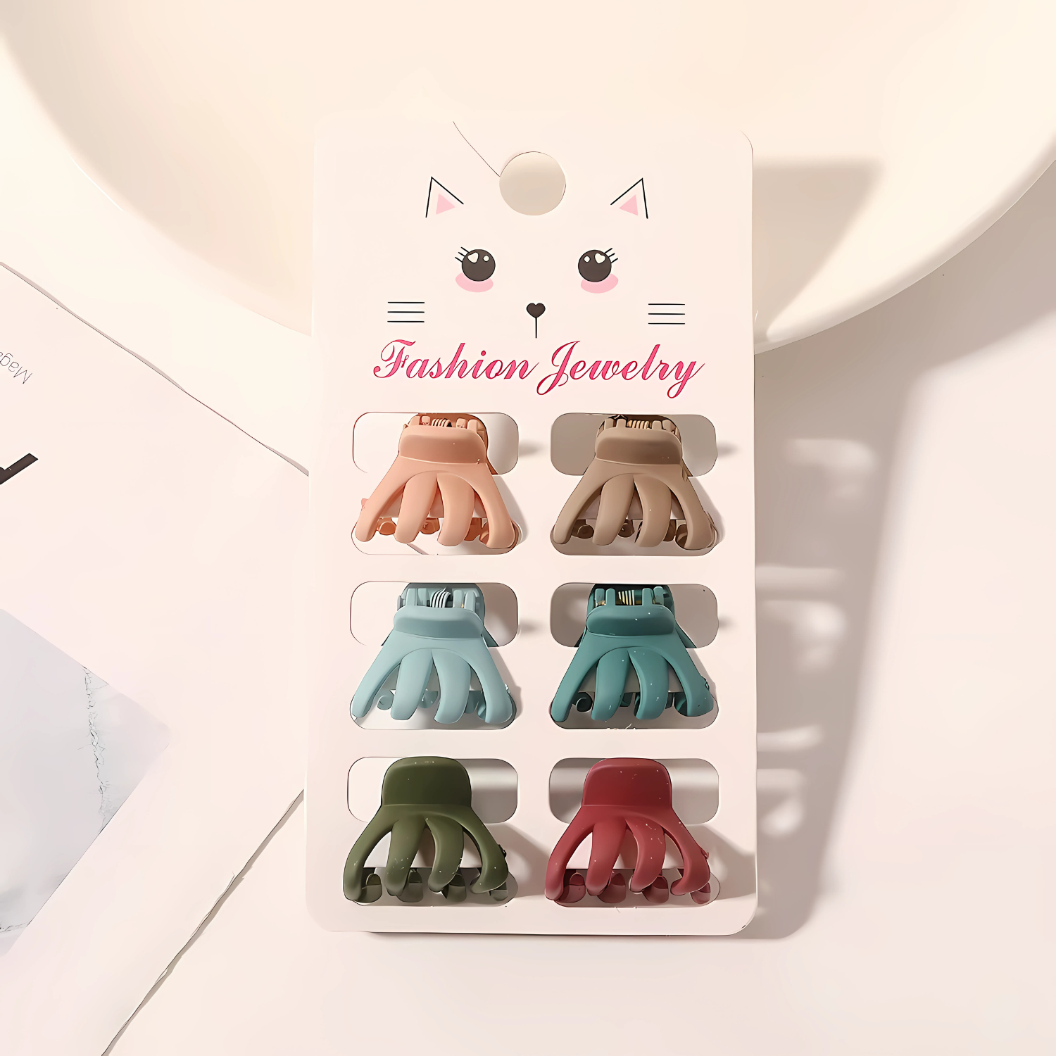 Mini Matte Hair Claw Clips – Pastel Set of 6 - Gummia