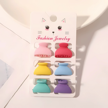 Mini Matte Hair Claw Clips – Pastel Set of 6 - Gummia