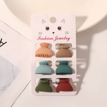 Mini Matte Hair Claw Clips – Pastel Set of 6 - Gummia