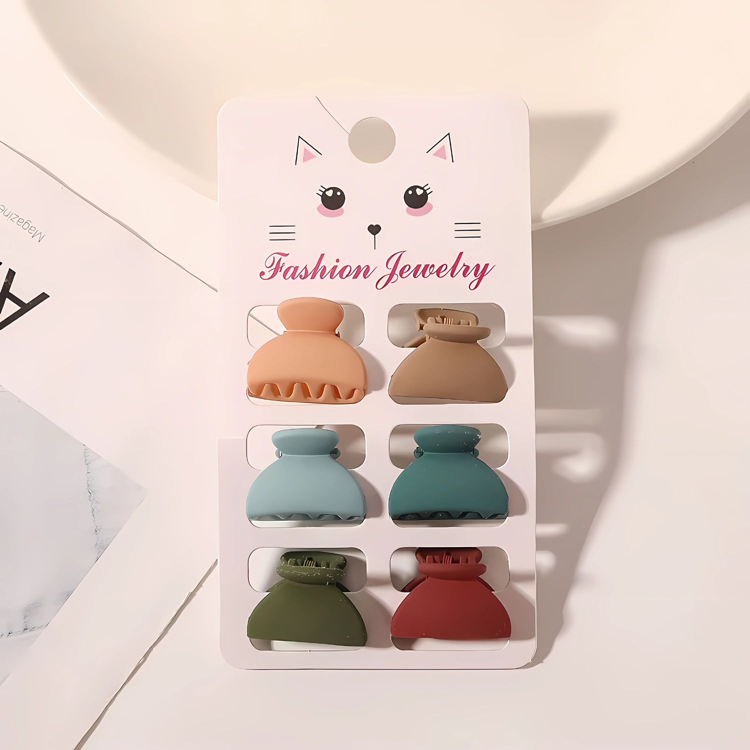 Mini Matte Hair Claw Clips – Pastel Set of 6 - Gummia