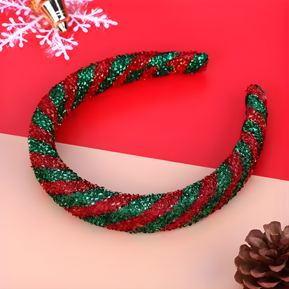 Glittrigt och glittrigt pannband till jul