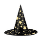 Black Witch Hat Halloween with Golden Stars for Cosplay and Festive Fun