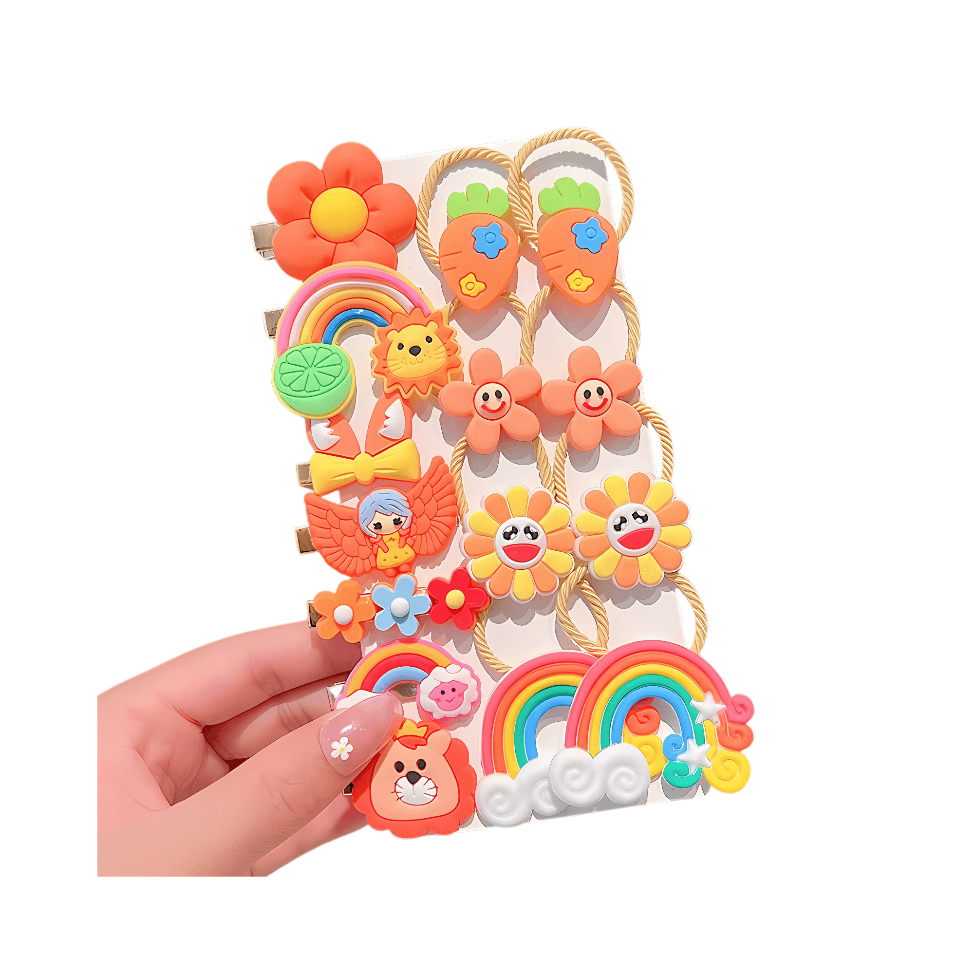 15pcs/card Kids hairties and clip - Gummia