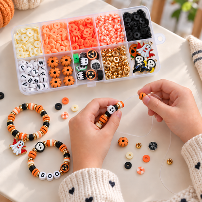 Halloween pärlset för armband – DIY smyckesset med pumpor och berlocker