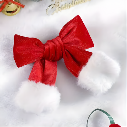 Julhårspänne i sammet med rosett