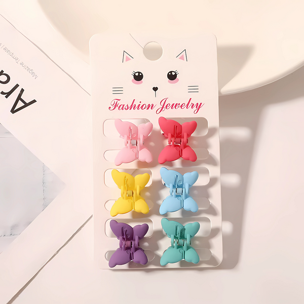 Mini Matte Hair Claw Clips – Pastel Set of 6 - Gummia
