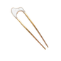 Metal U-Shaped French Gold Hair Pin with marble design