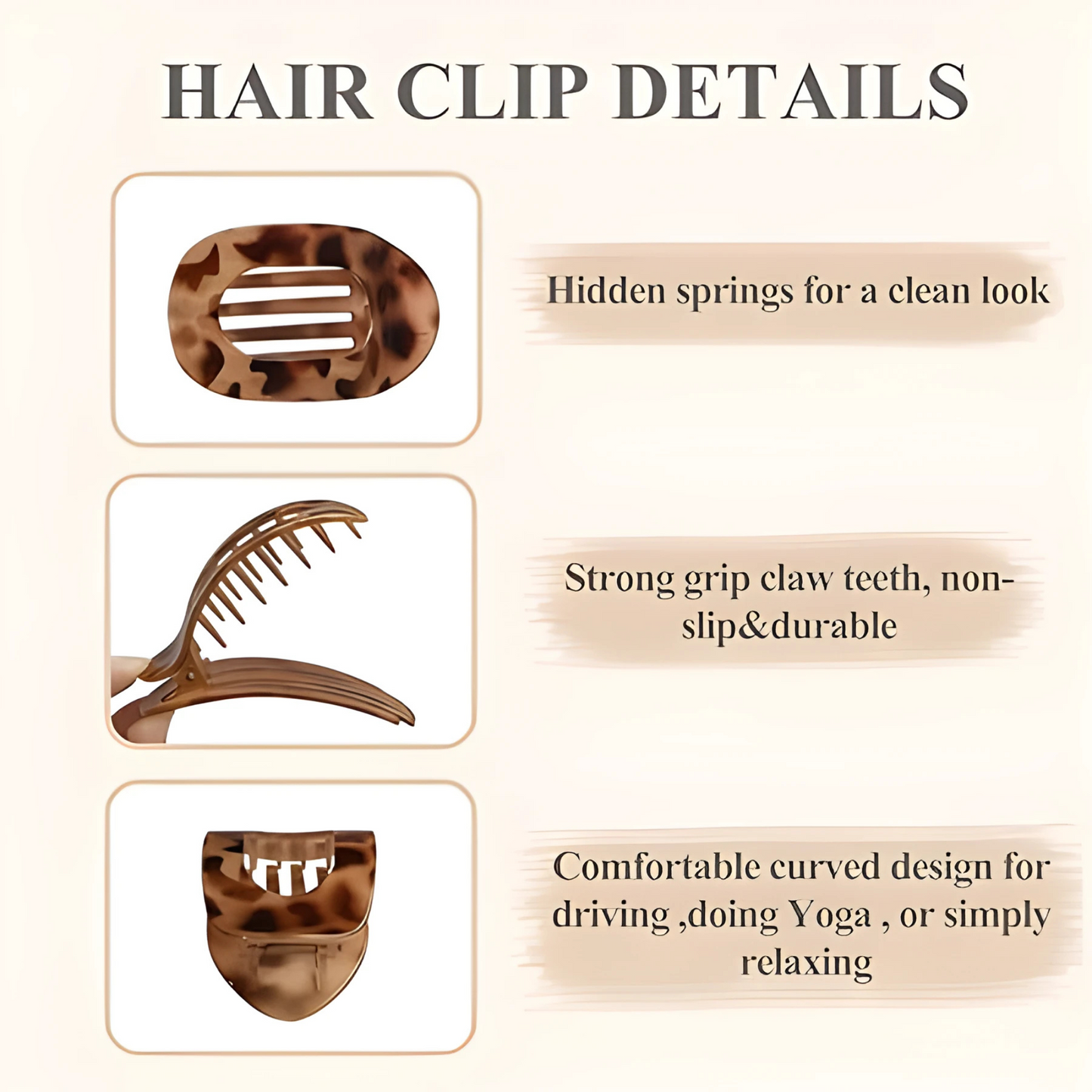 French Flat hair claw clips