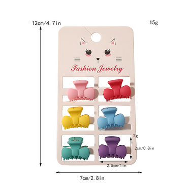 Mini Matte Hair Claw Clips – Pastel Set of 6 - Gummia