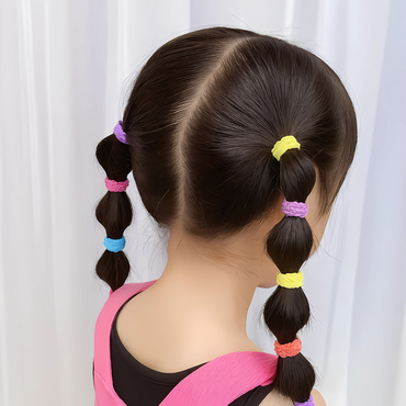 50pcs Spiral mini hairties for kids- Pastel rainbow color