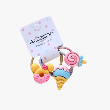 3-Pack Cartoon Elastic Hair Ties for Girls - Gummia