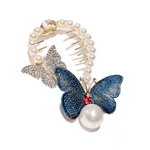 Pearl Butterfly Bun Hair Clip - Gummia