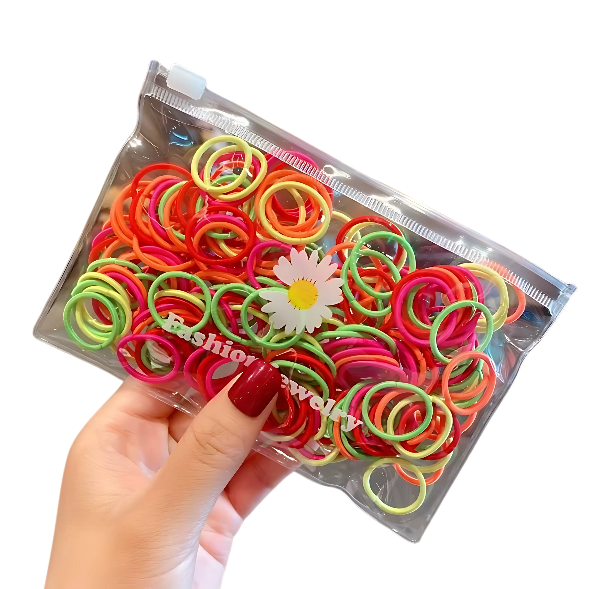 100 Pcs Kids Mini Elastic Hair Ties – Soft, Colorful & Gentle on Hair