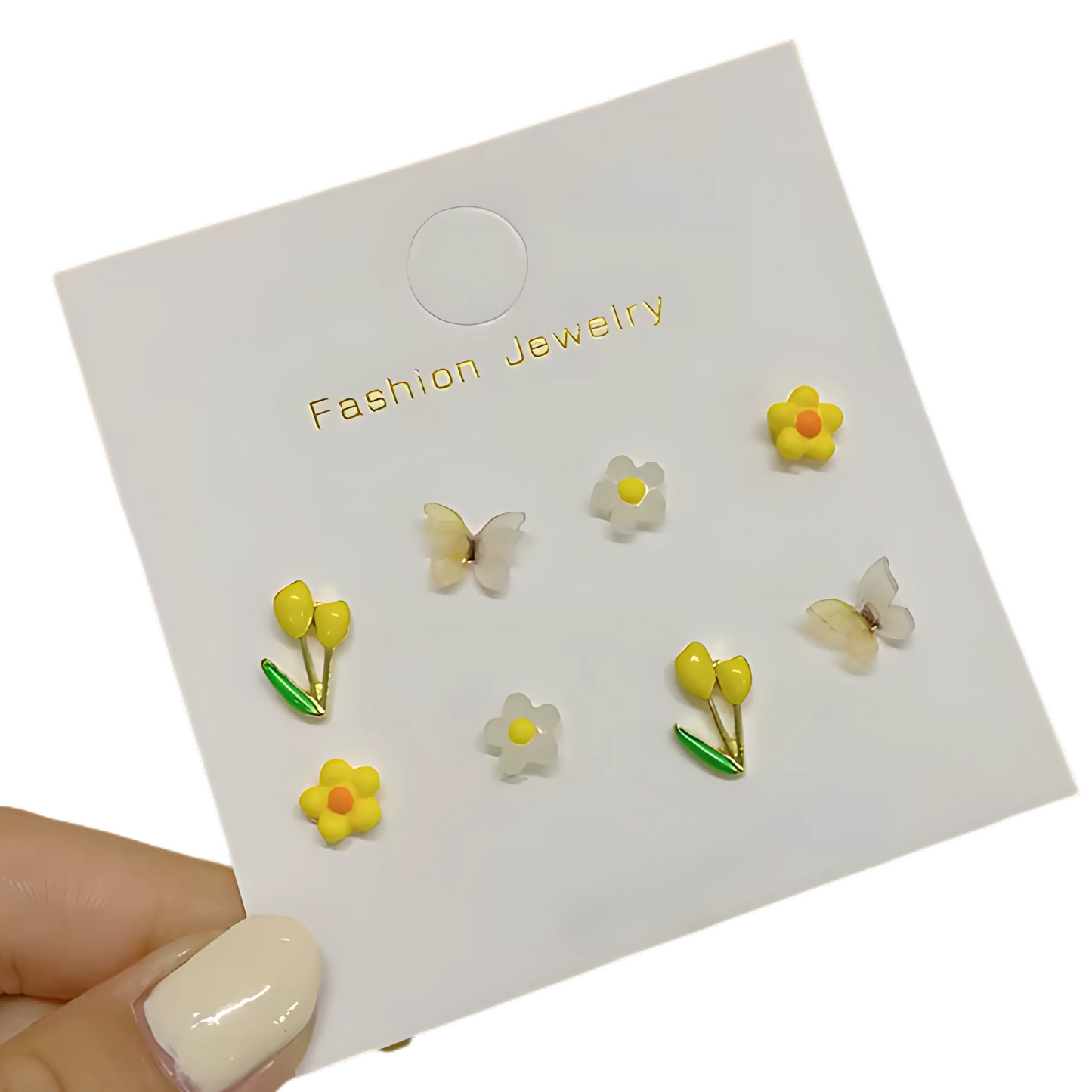 Kids Flower Butterfly hypoallergenic Earrings – 4 Pairs Set
