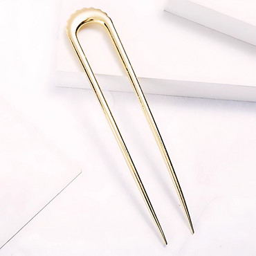 Elegant Metal U-Shaped Hair Pin – Silver & Gold Finish