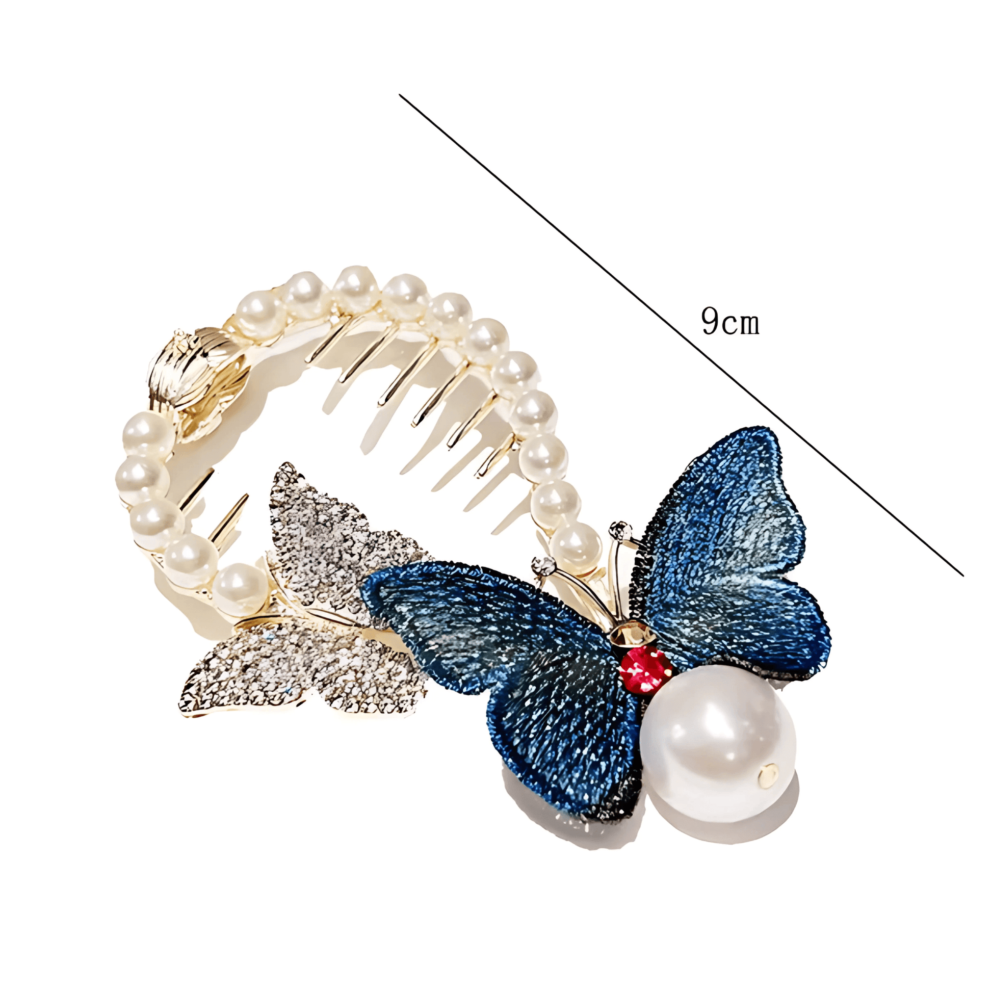 Pearl Butterfly Bun Hair Clip - Gummia