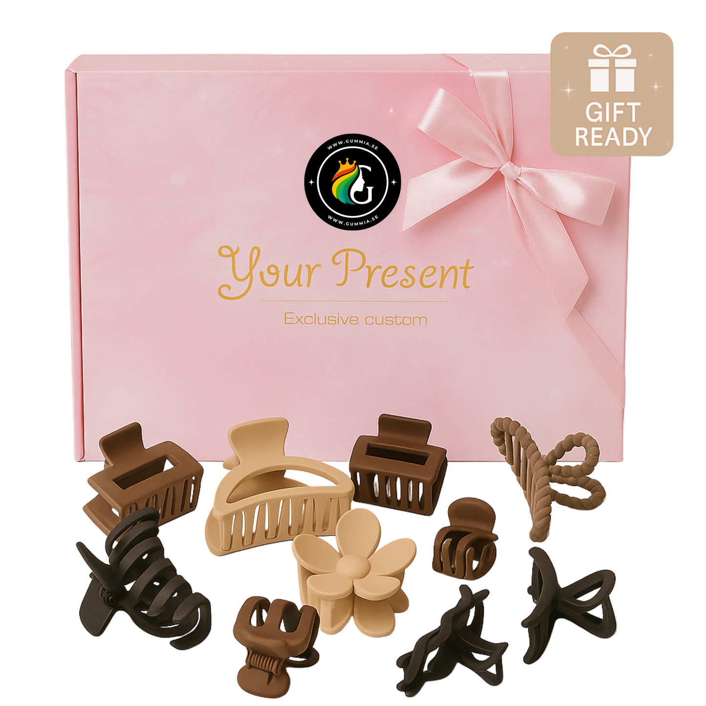 10pcs Matte Claw Clips Set - Gift Box for Teens and Women