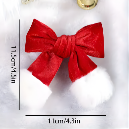 Julhårspänne i sammet med rosett