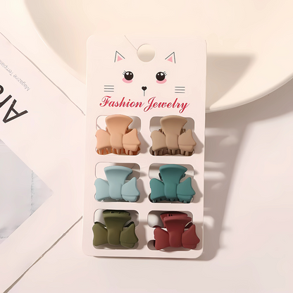 Mini Matte Hair Claw Clips – Pastel Set of 6 - Gummia