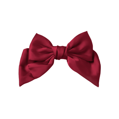Large French Satin Barrette Hair Bow - Gummia