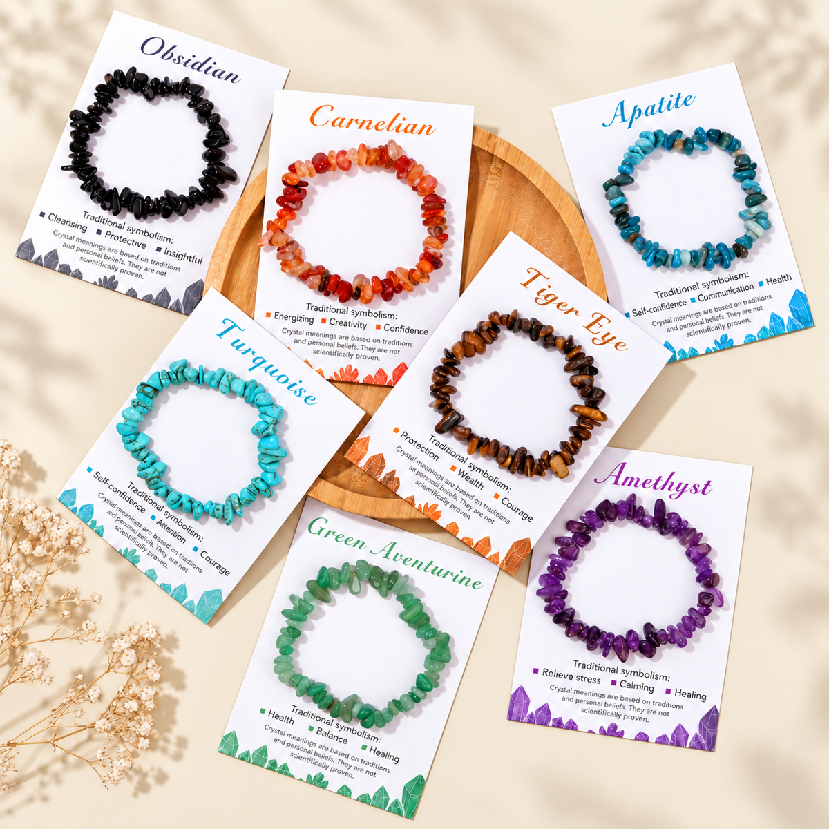Armband med naturliga stenchips