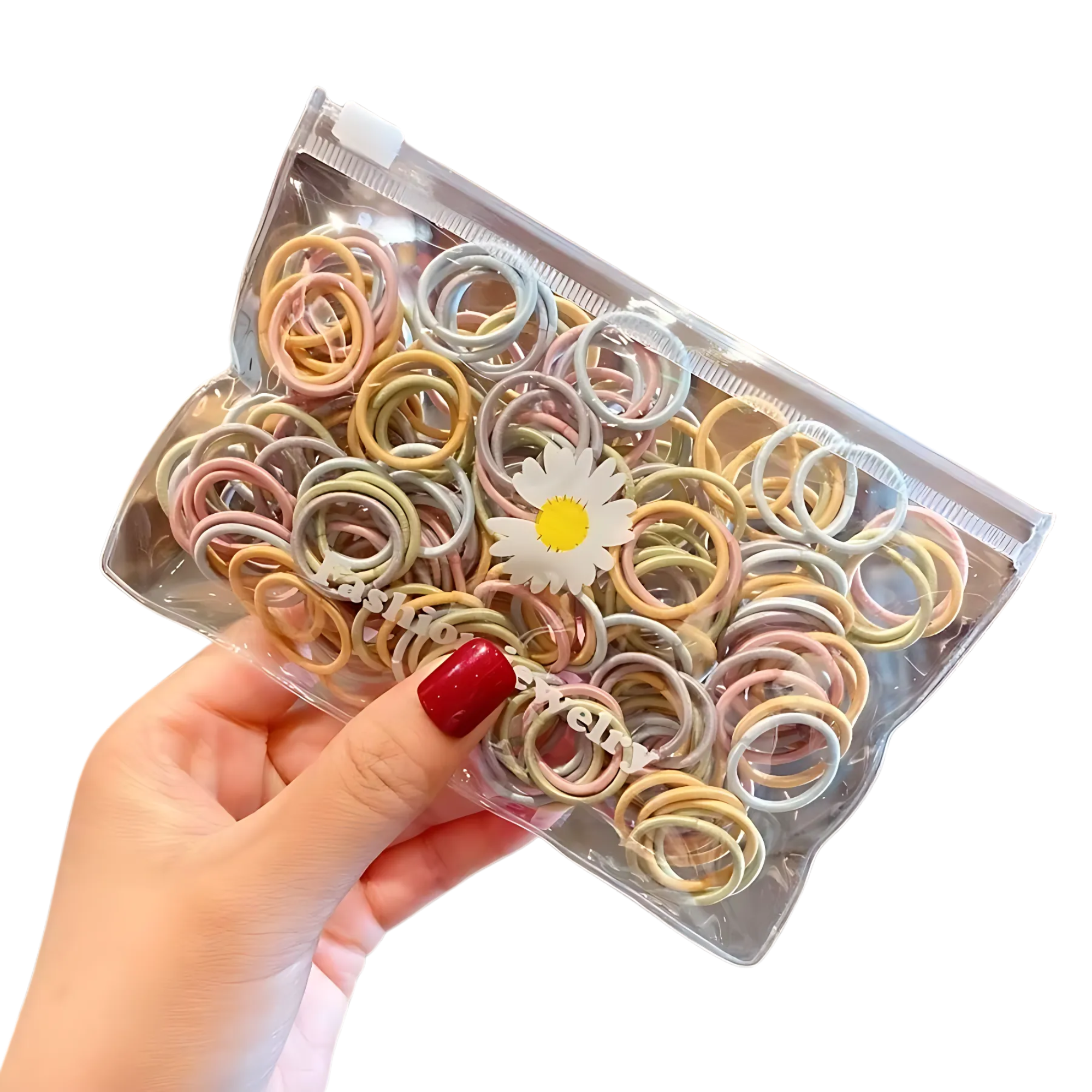 100 Pcs Kids Mini Elastic Hair Ties – Soft, Colorful & Gentle on Hair