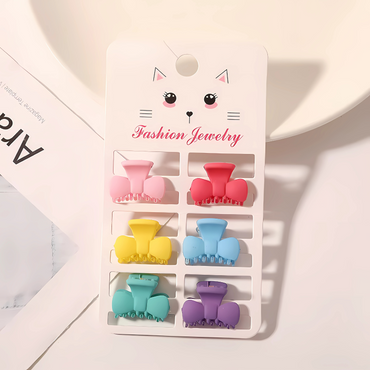 Mini Matte Hair Claw Clips – Pastel Set of 6 - Gummia