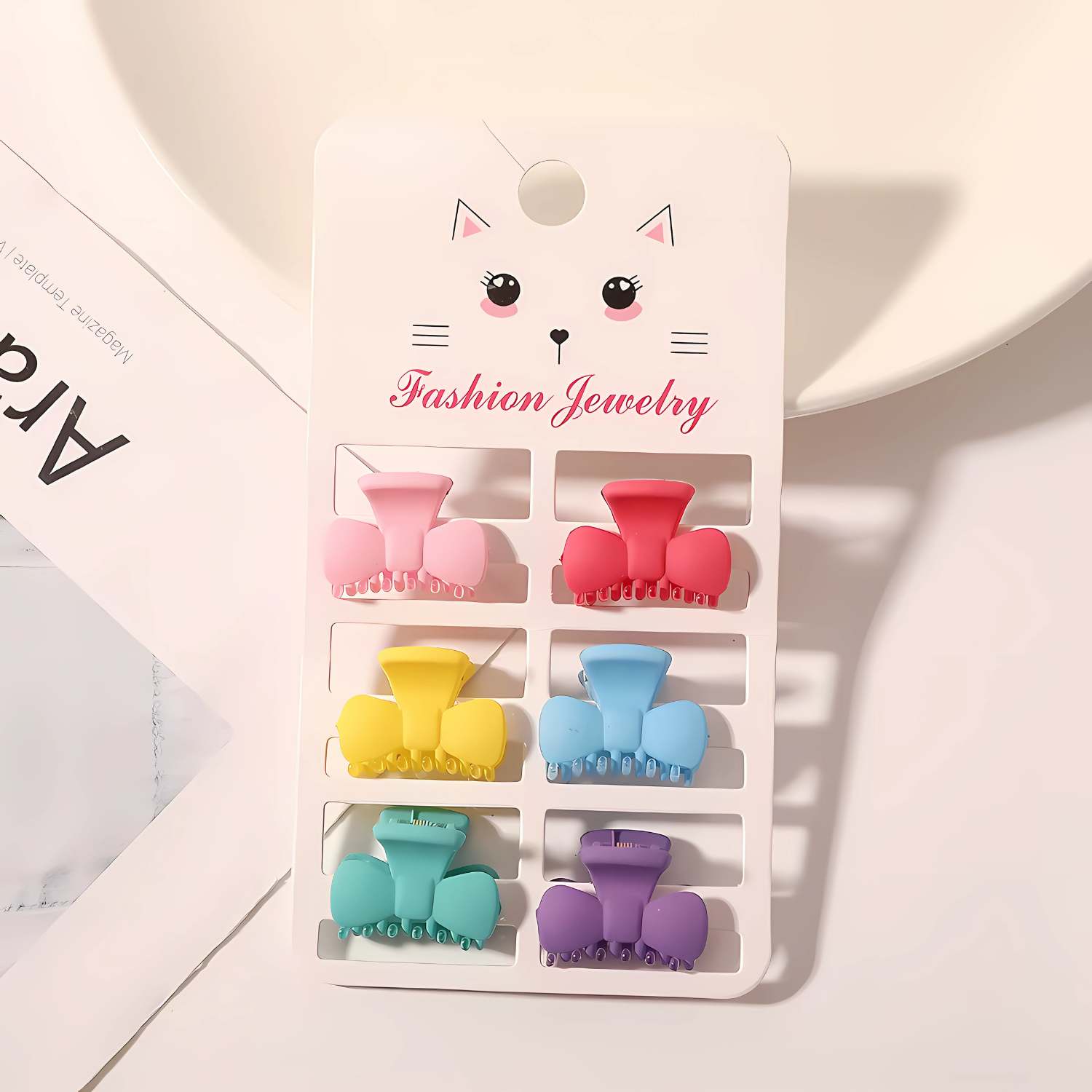 Mini Matte Hair Claw Clips – Pastel Set of 6 - Gummia