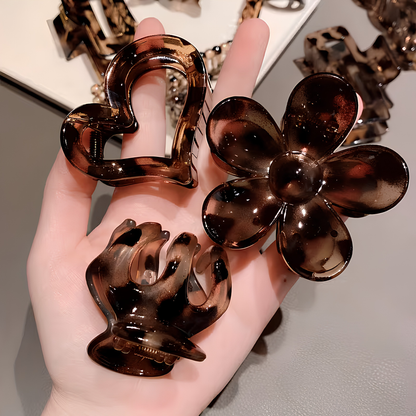 Leopard presentset med hårklämmor – 9 delar