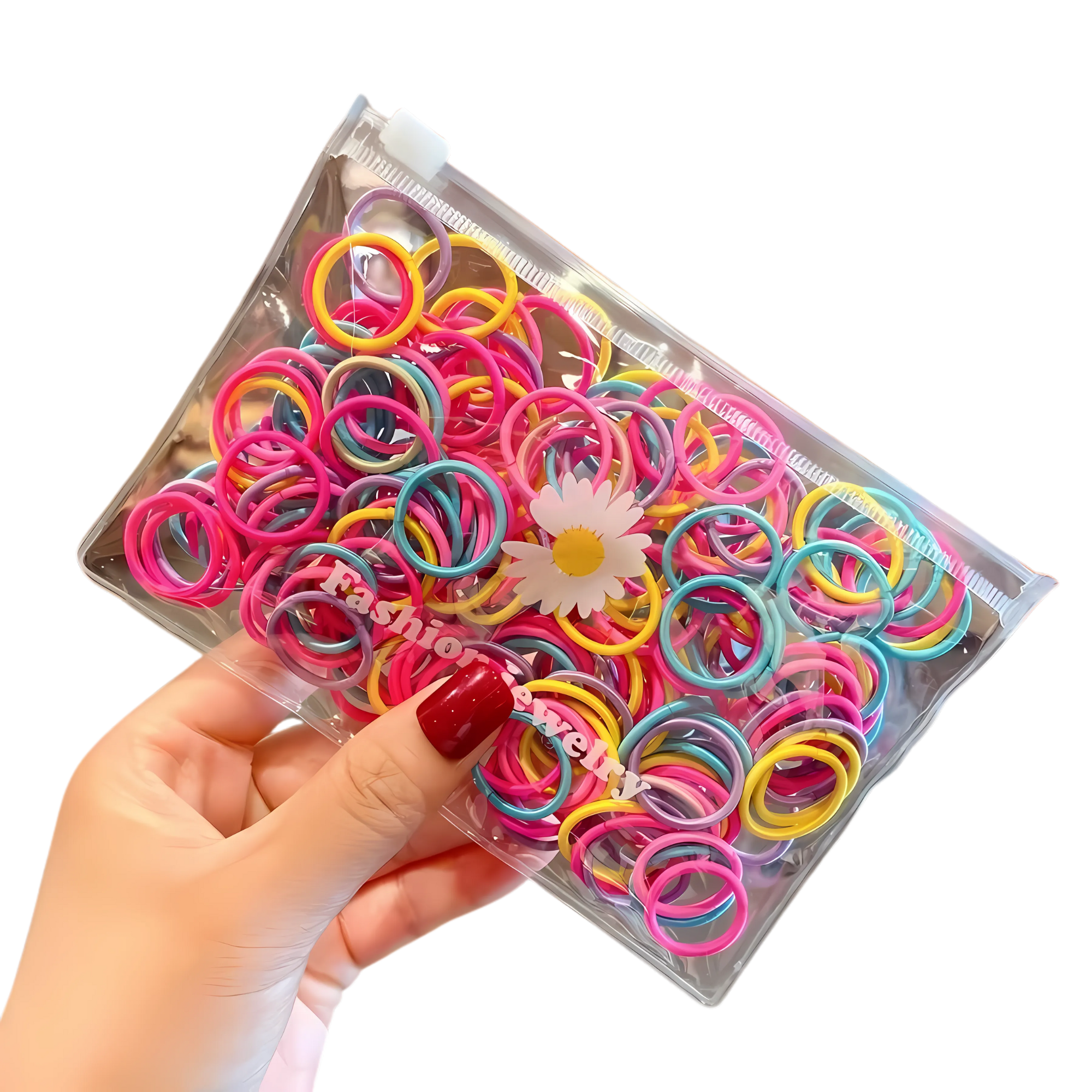 100 Pcs Kids Mini Elastic Hair Ties – Soft, Colorful & Gentle on Hair
