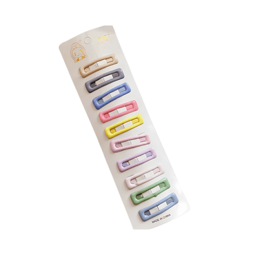 10pcs/set Candy Color Plain Tictac Snap Clips - Gummia
