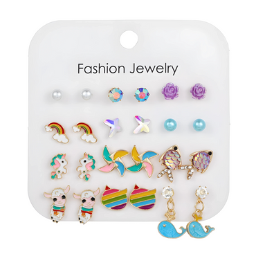 24stk of Kids Hypoallergenic earrings set- 12Pairs