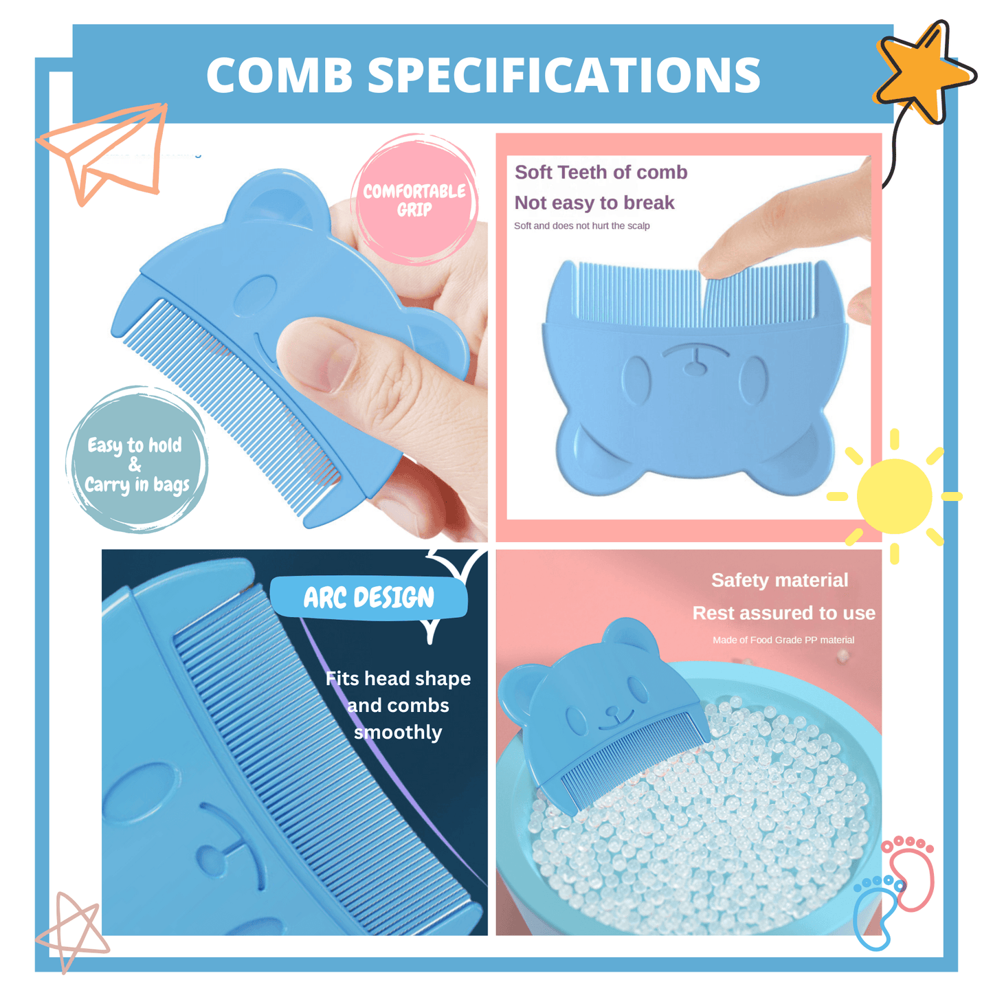 Baby Comb and Brush for Cradle Cap - Gummia