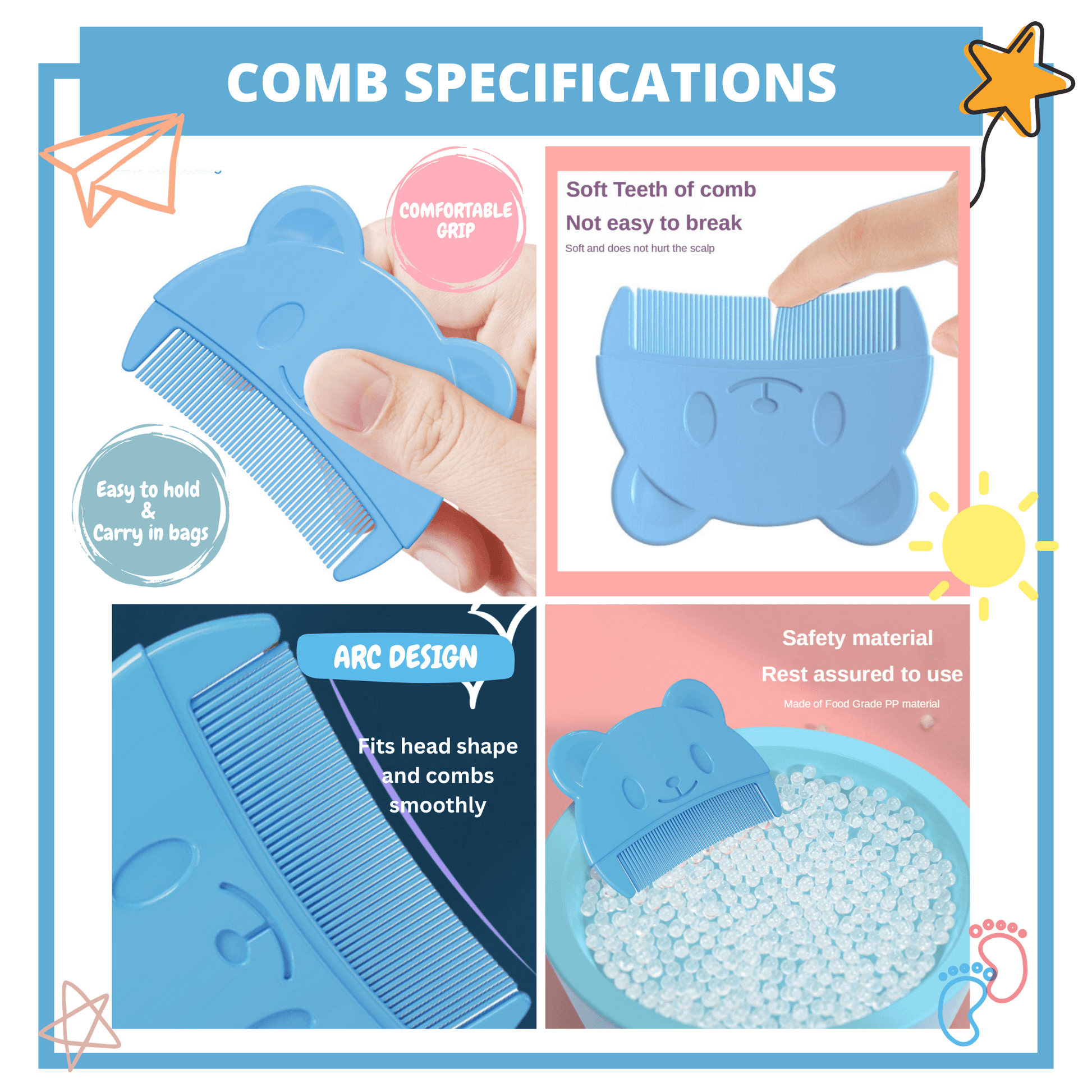 Baby Comb and Brush for Cradle Cap - Gummia