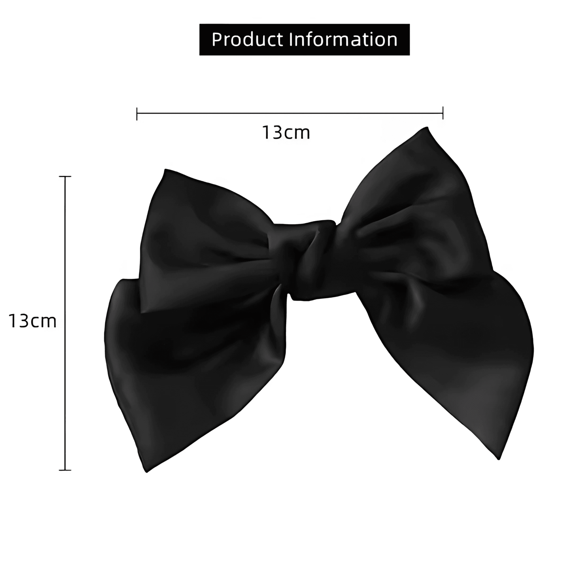 Large French Satin Barrette Hair Bow - Gummia