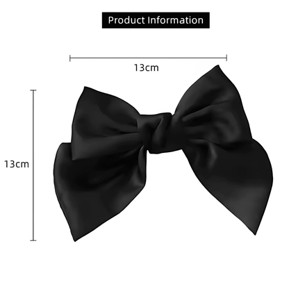 Large French Satin Barrette Hair Bow - Gummia