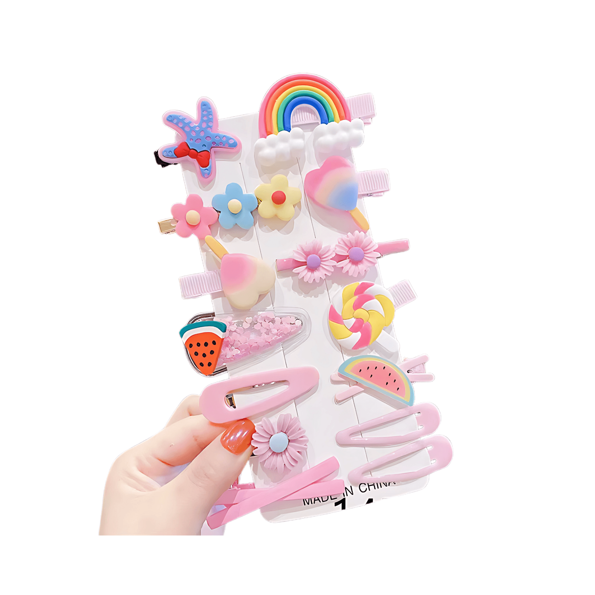 14pcs/set Kids Cartoon Hair Clips - Gummia
